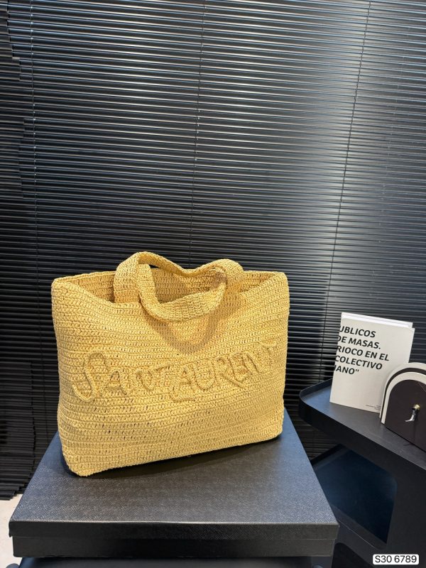 Saint Laurent Straw Tote Bag