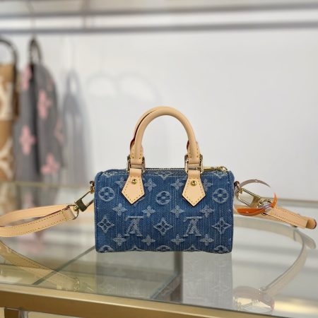 LV Nano Speedy Monogram Denim Bag - Image 8