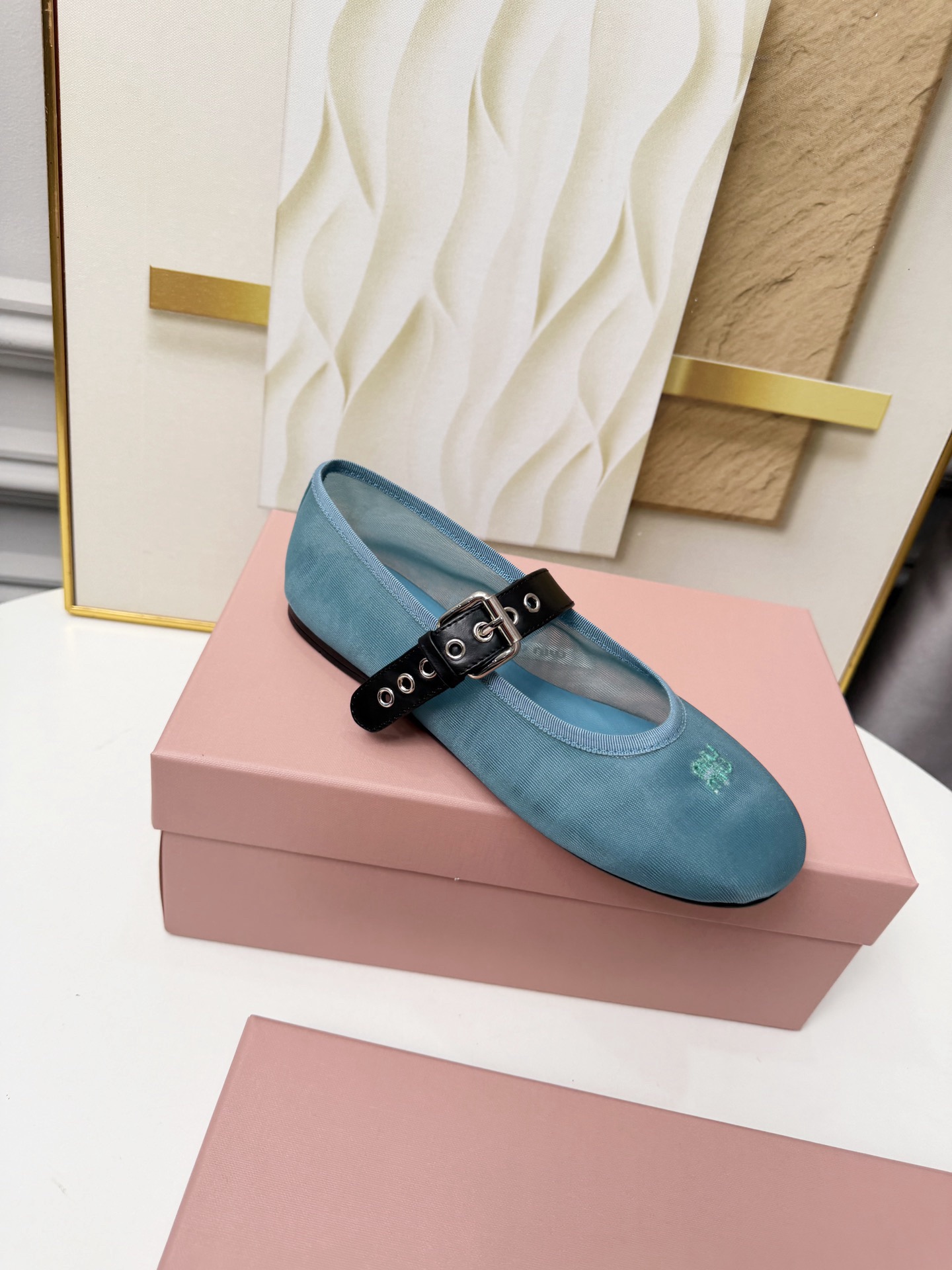 MIU MIU Anise Mesh Fabric Ballerinas - Image 5