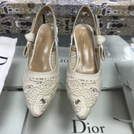 Dior J'Adior Embroidered Lace Halter Heels Slide Sandal 7A - Image 10