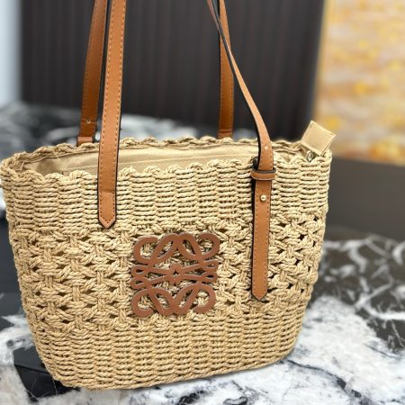 Loewe Anagram Basket Woven Shopping Bag - Image 3