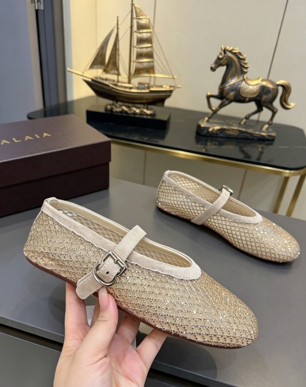 Alaya Flat Ballet Tulle Shoes with Rhinestone Accents