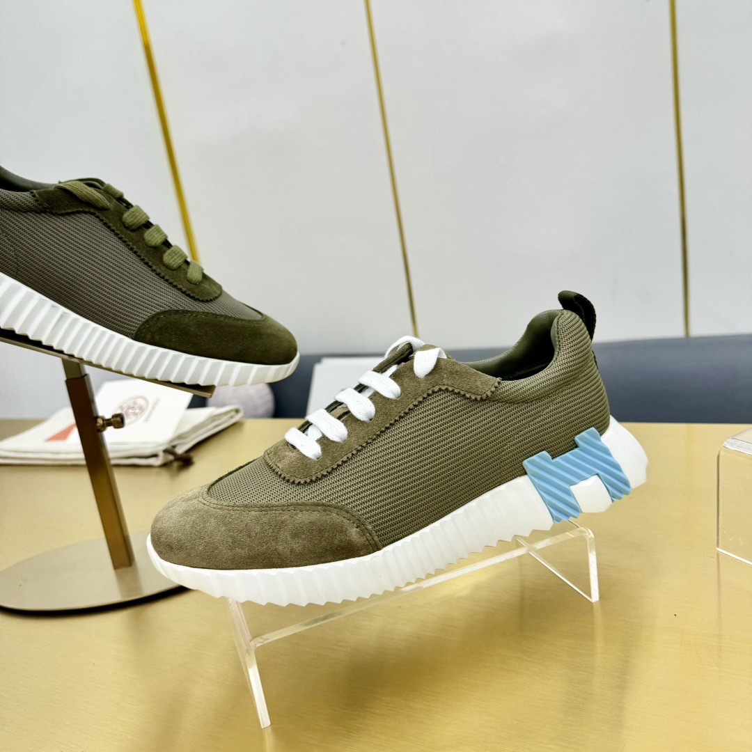 HERMES Air Mesh Suede Goatskin Bouncing Sneakers - Image 6