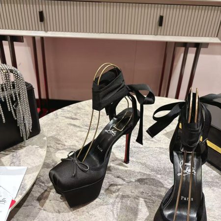 Christian Louboutin Cassia Lace Up Alta High Heels - Image 3
