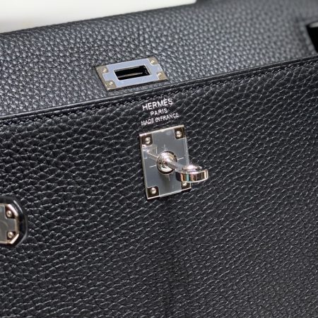 Hermès Kelly 25 black togo leather palladium hardware - Image 4