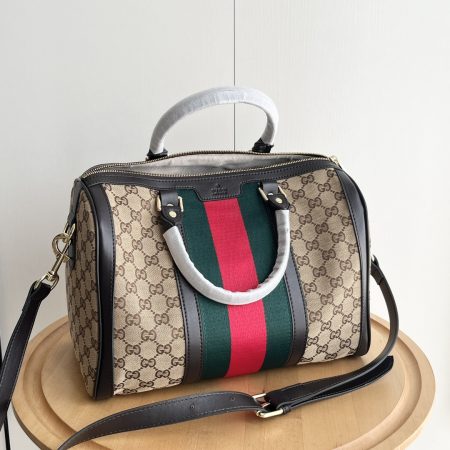 Gucci Canvas Boston Tote Bag - Image 7
