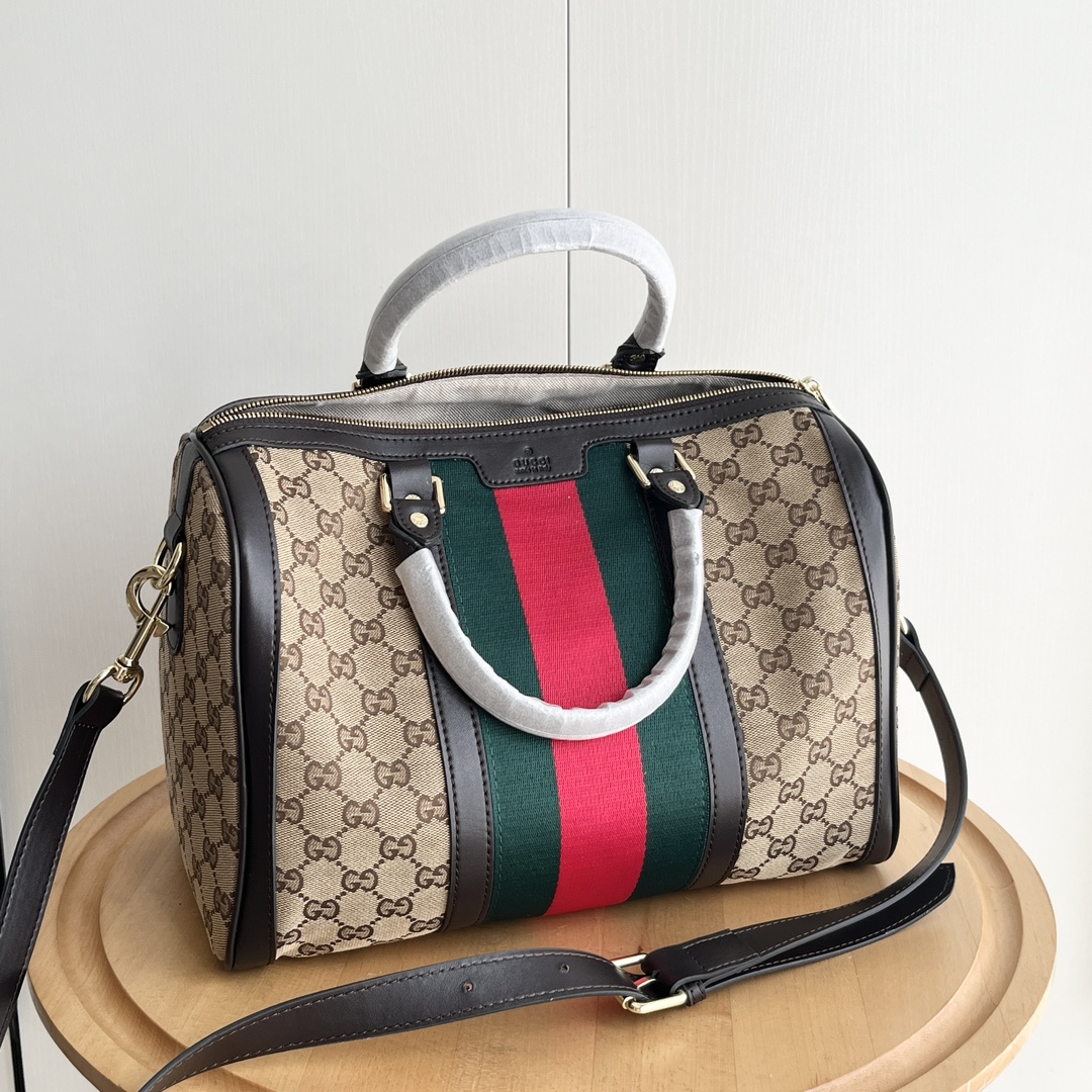 Gucci Canvas Boston Tote Bag - Image 7