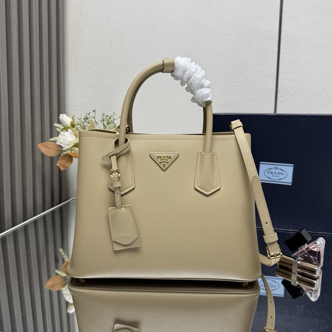 Prada Saffiano LeatherDouble Handle Medium Tote Bag - Image 6