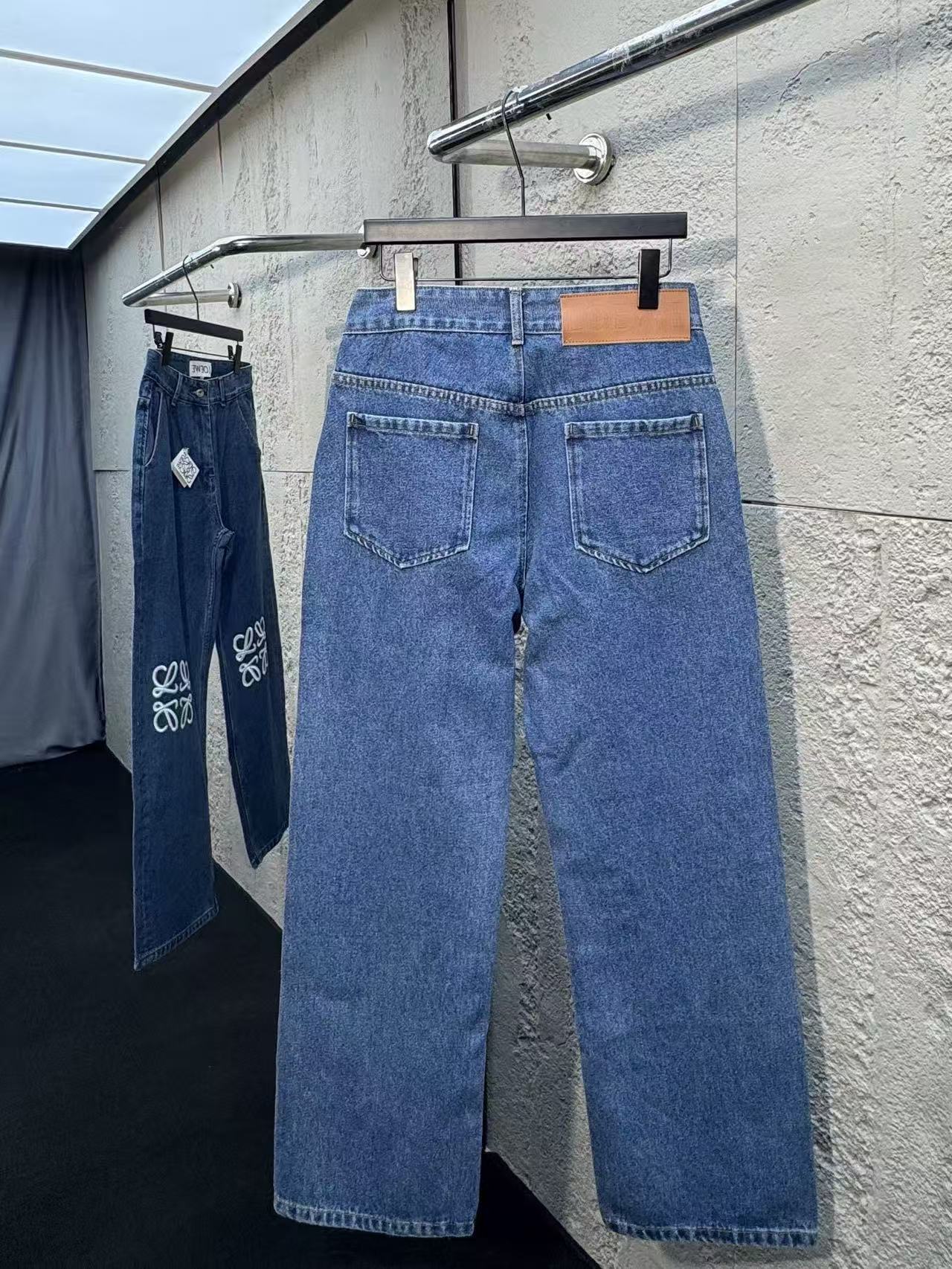 Loewe Anagram Baggy Jeans in Denim Blue - Image 2