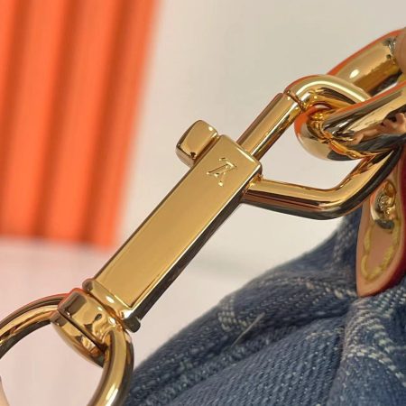 LV Monogram Denim Mini Pleaty Shoulder Bag - Image 6