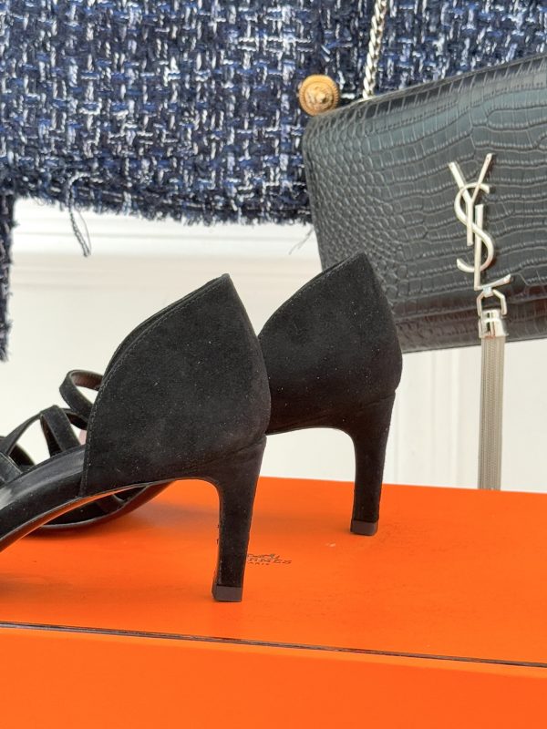Hermès Kelly Buckle Thin-Strap Kitten-Heel Sandals