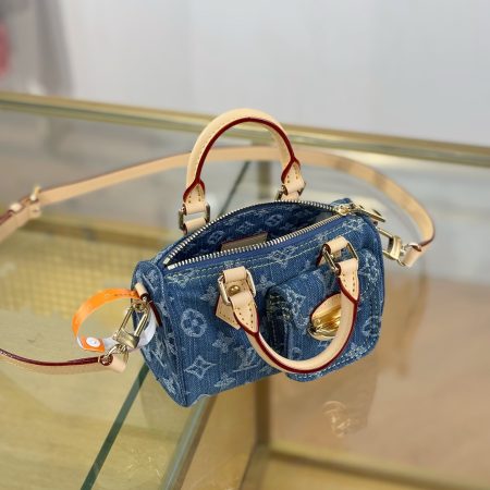 LV Nano Speedy Monogram Denim Bag - Image 7