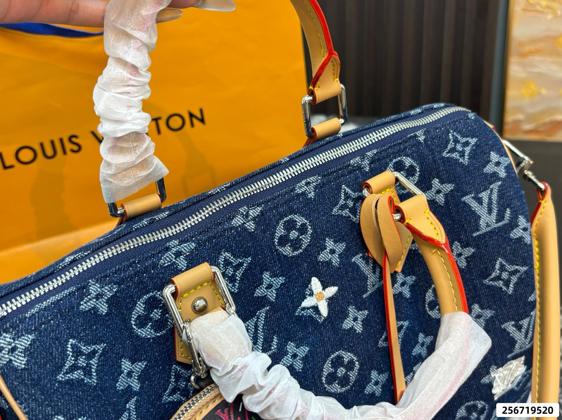 LV Denim Pillow Bag - Image 8