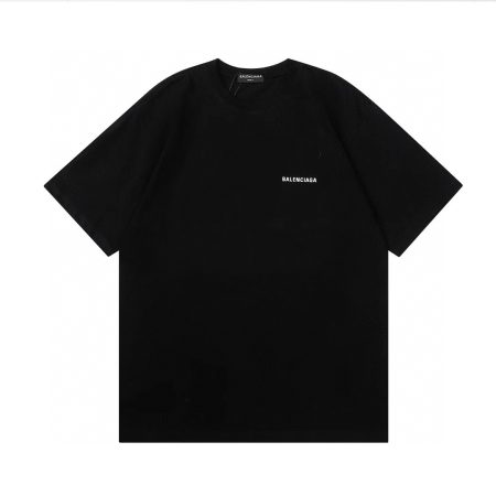 Balenciaga Logo Medium Fit T-shirt Black Men's - GB - Image 1