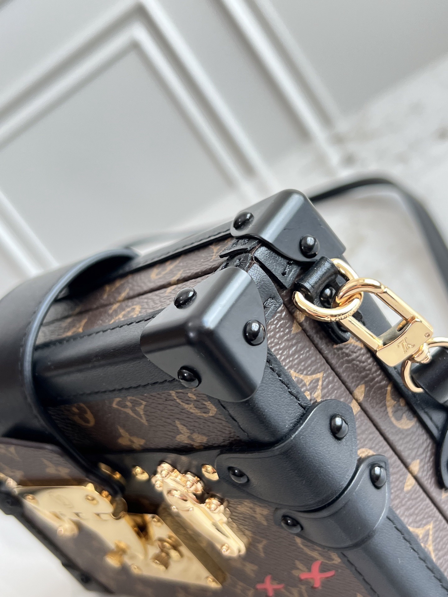 LV Petite Malle Monogram Canvas Bag in Brown M44199 - Image 6