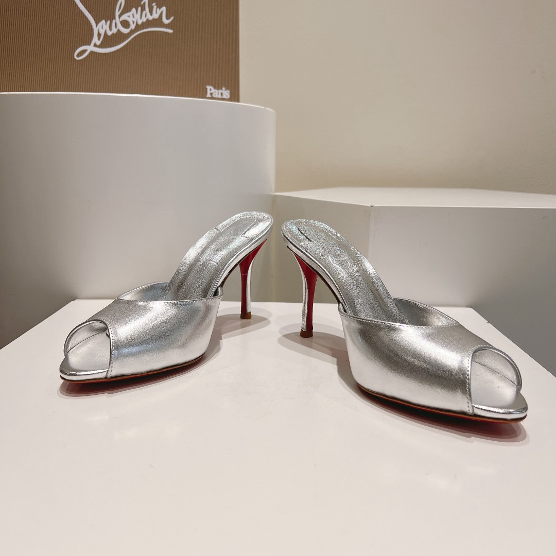 Christian Louboutin Me Dolly Silver Mules - Image 4