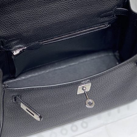 Hermès Kelly 25 black togo leather palladium hardware - Image 9