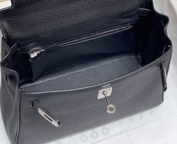 Hermès Kelly 25 black togo leather palladium hardware
