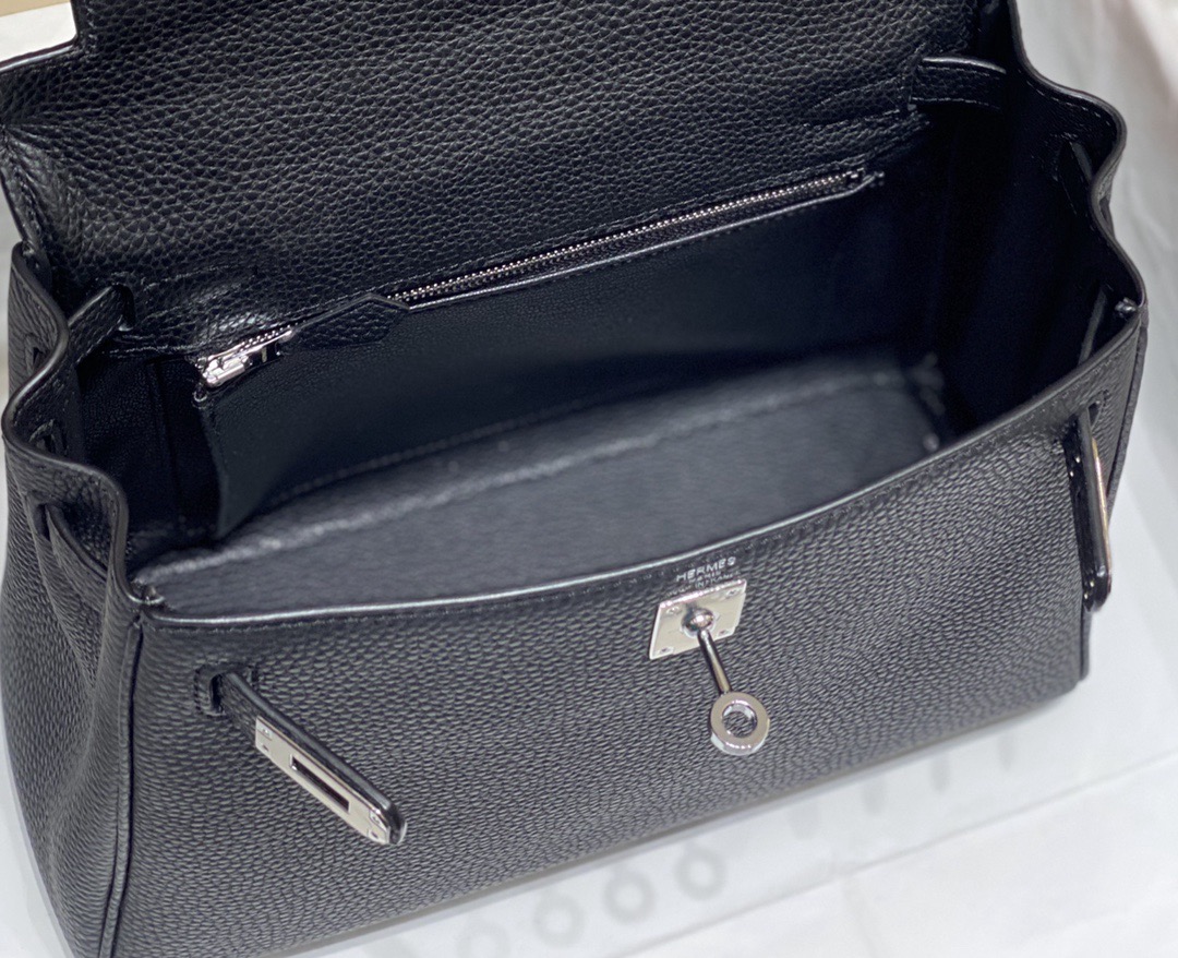 Hermès Kelly 25 black togo leather palladium hardware - Image 9