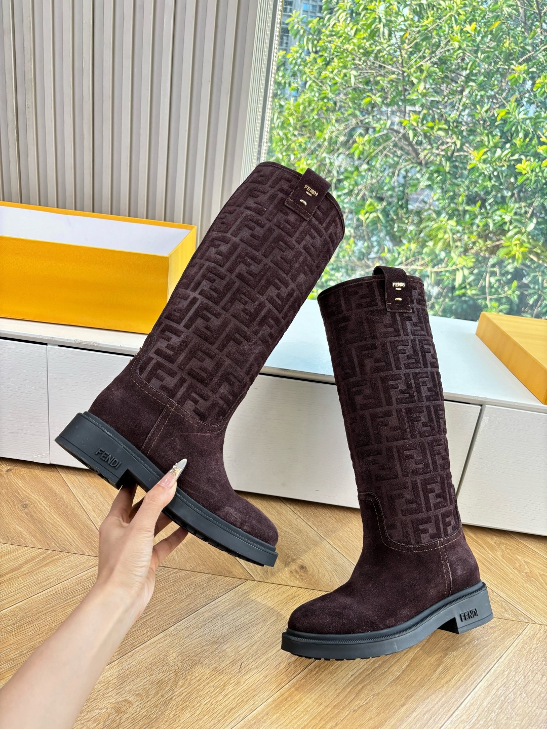 Fendi Filo Tall Suede Boots - Image 1