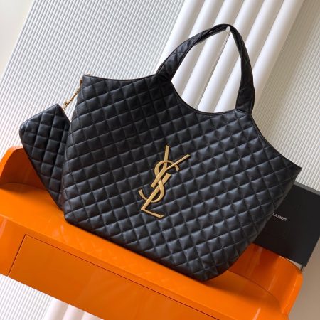 YSL Icare Maxi Shopping Bag Black - Image 5