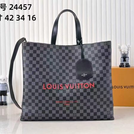 Lv Checkered Shopping Bag