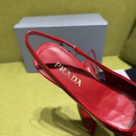 Prada Patent Leather Slingback Heeled Pumps - Image 6