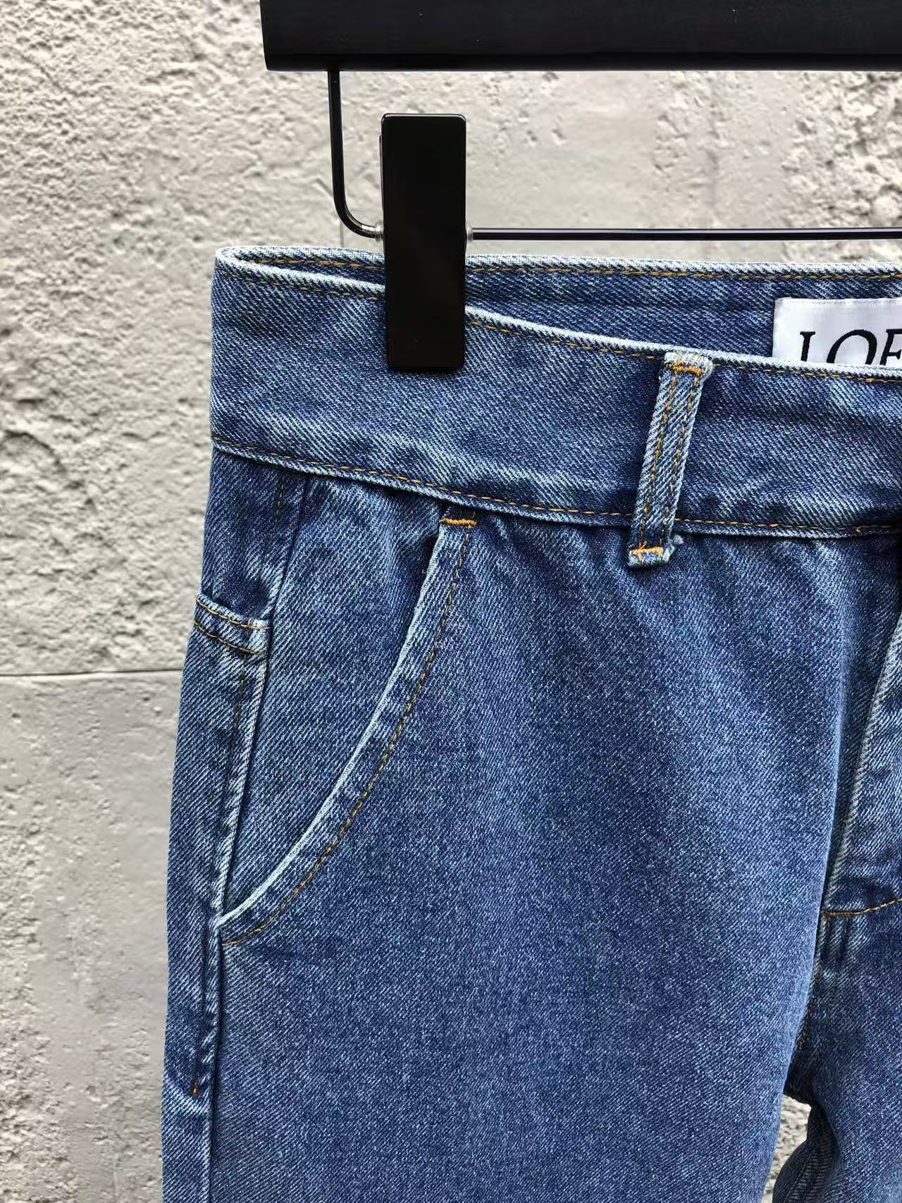 Loewe Anagram Baggy Jeans in Denim Blue - Image 3