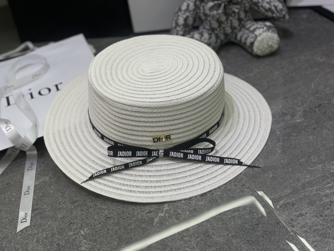 DIOR Flat-Brimmed Straw Hat - Image 2