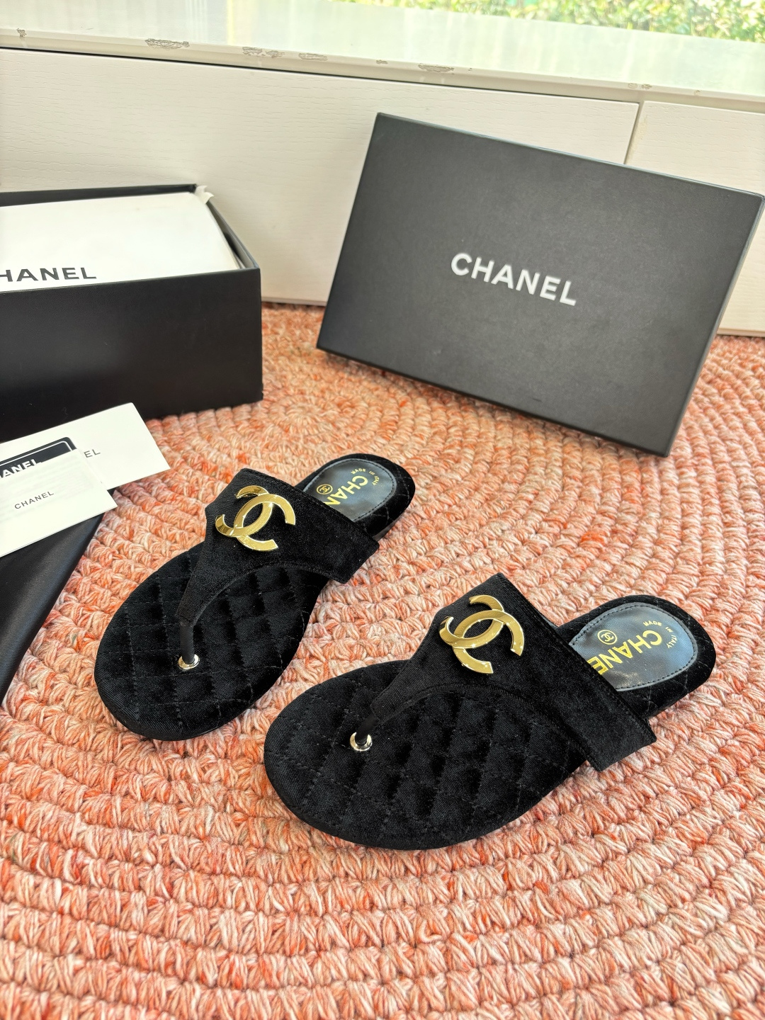 Chanel CC Logo Thong Sandals - Image 8