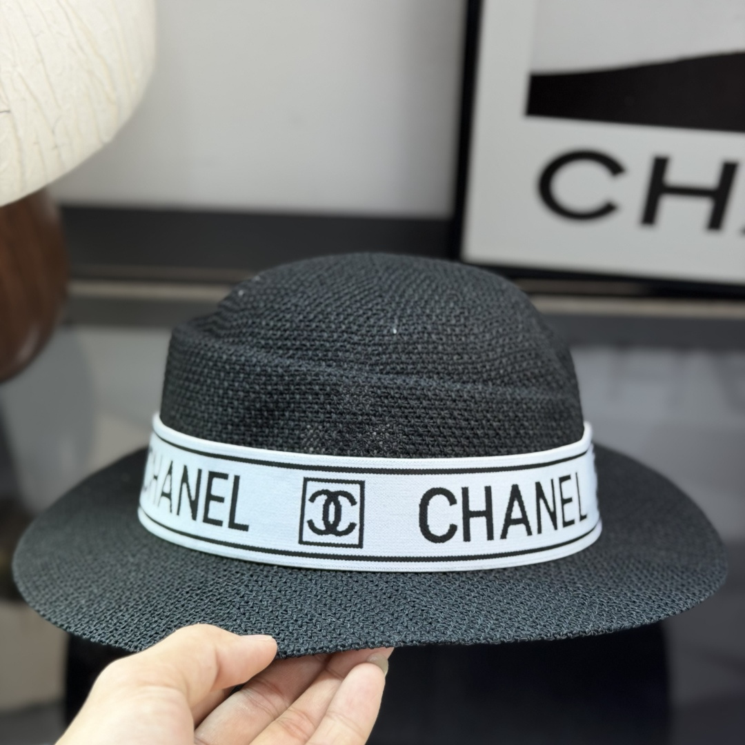 Chanel Flat-Brimmed Straw Hat - Image 6