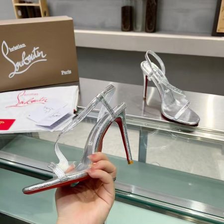 Christian Louboutin Rosalie Heels Silver - Image 6