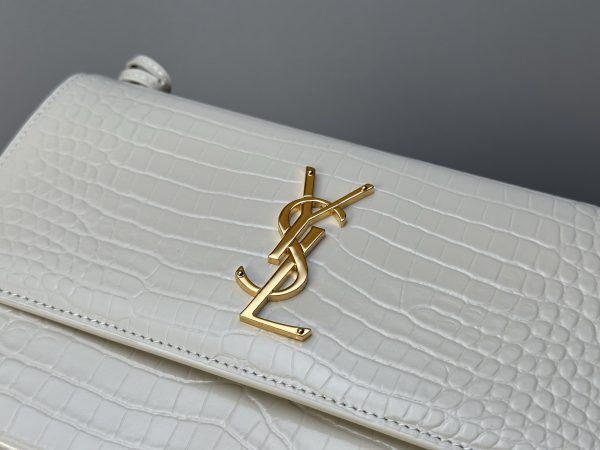 Saint Laurent YSL Sunset Medium in Crocodile-Embossed