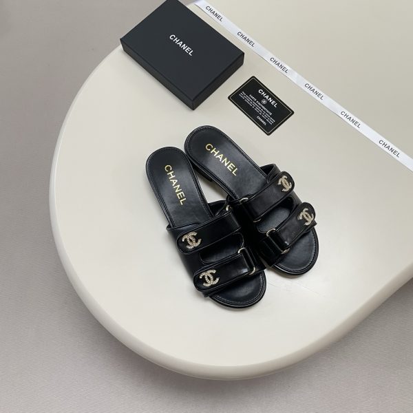 Chanel 26P Double C Diamond Buckle Velcro Slippers
