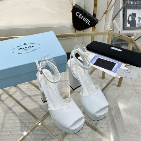 Prada Buckle Square-Heel Sandals - Image 6