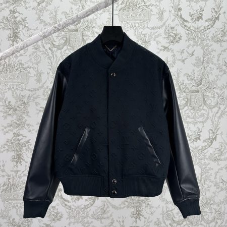 LV Embossed Monogram Cotton Varsity Jacket - Image 1