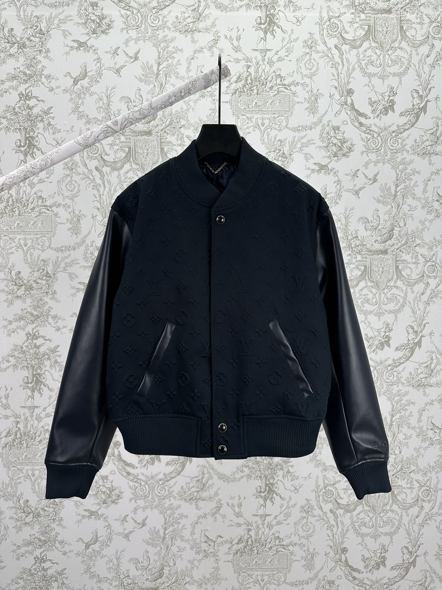 LV Embossed Monogram Cotton Varsity Jacket - Image 1