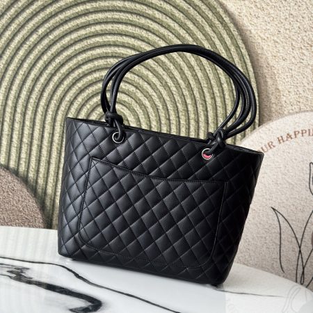 Chanel Vintage Black Cambon Ohanel Tote Bag - Image 3