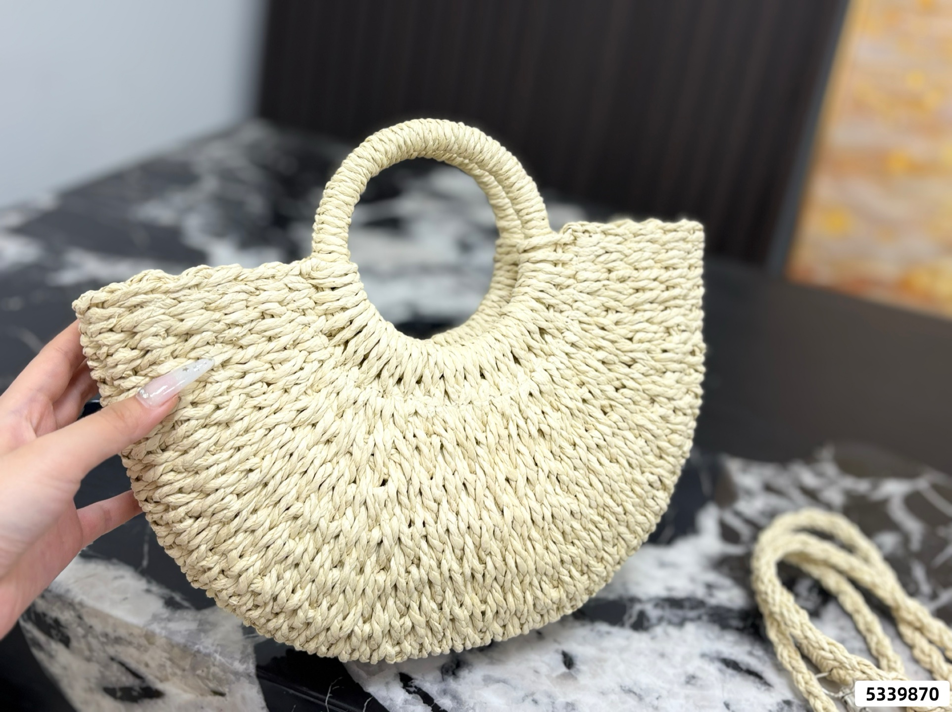 Loewe Anagram Basket Woven Shopping Bag - Image 5