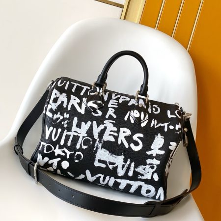 LV Speedy P9 Bandoulière 30 Scribble Autres Cuirs Monogram - Image 4