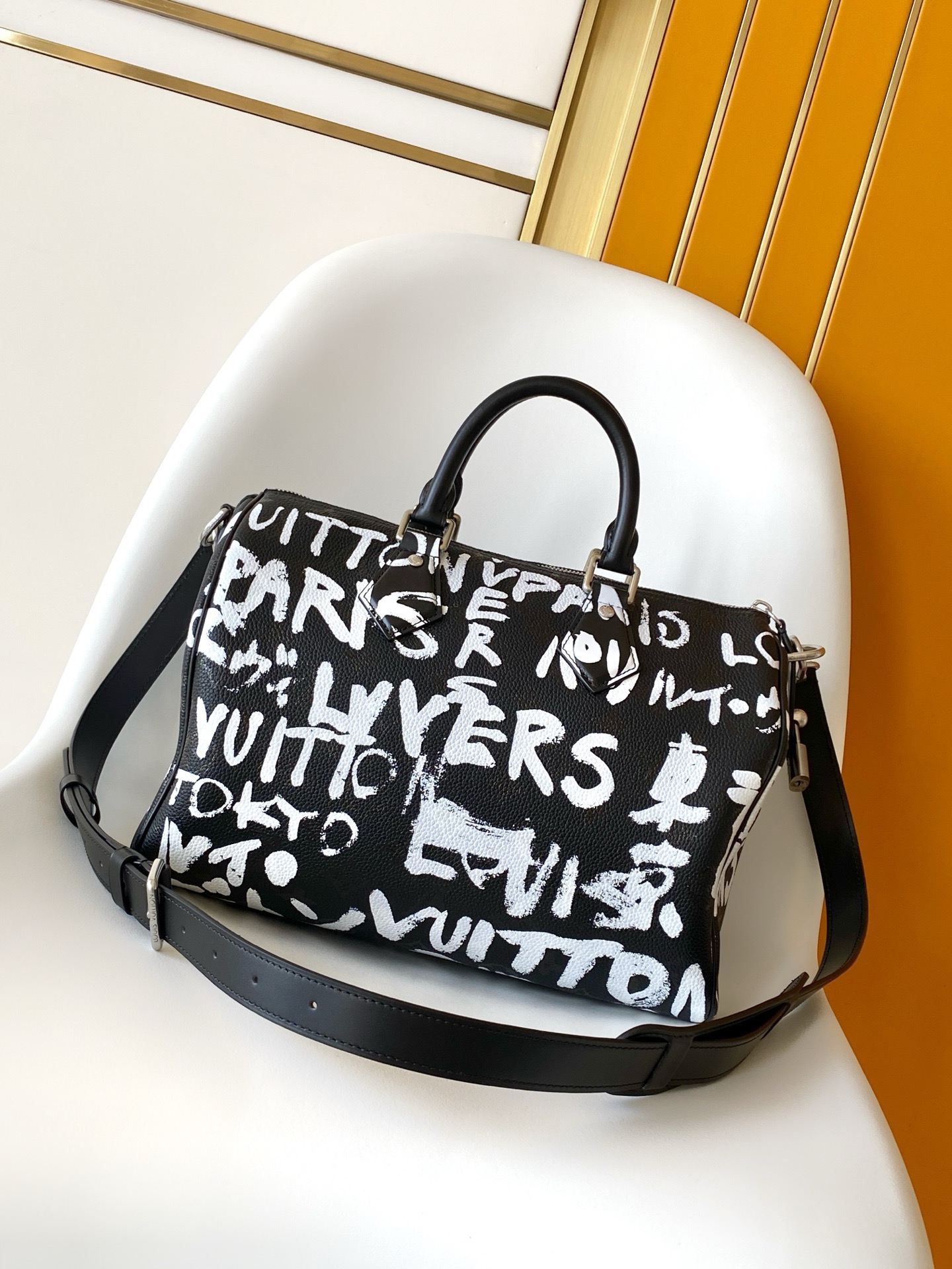 LV Speedy P9 Bandoulière 30 Scribble Autres Cuirs Monogram - Image 4