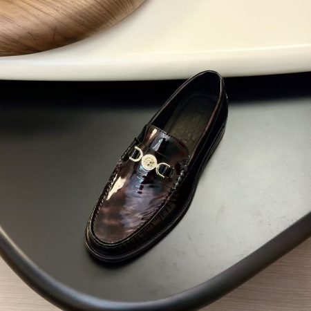 Versace Black Leather Medusa 95 Loafers - Image 5