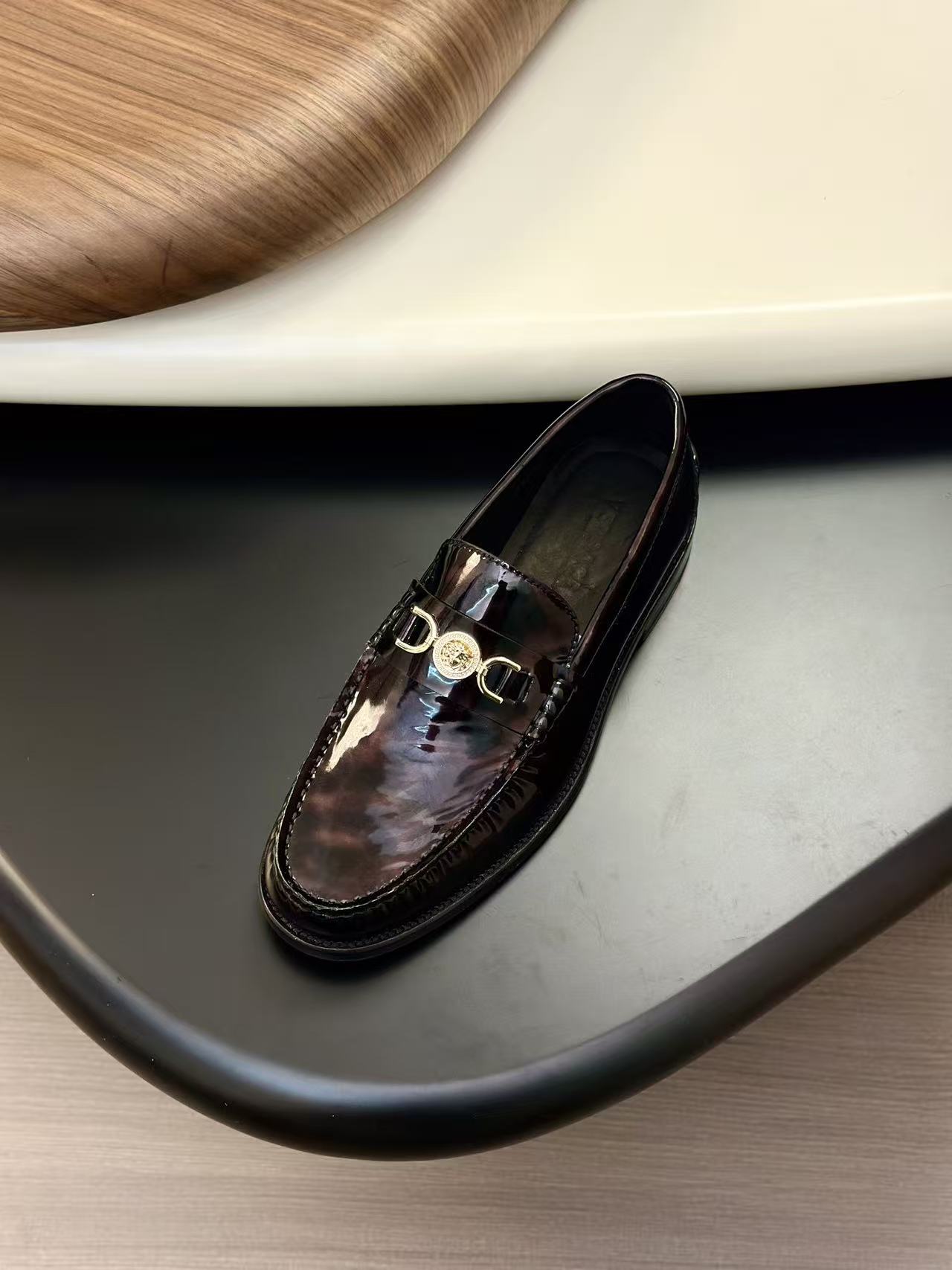 Versace Black Leather Medusa 95 Loafers - Image 5