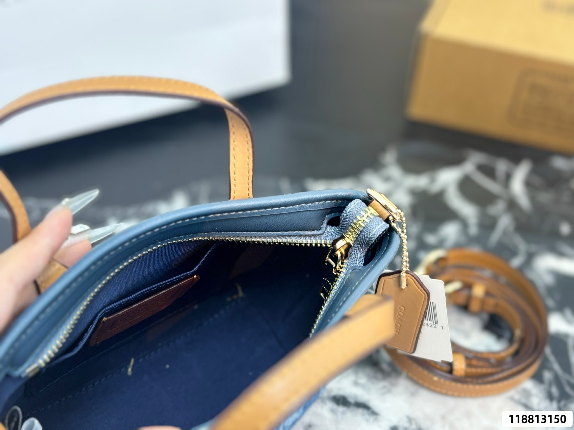 Coach Laurel 19 Denim Tote Bag - Image 10