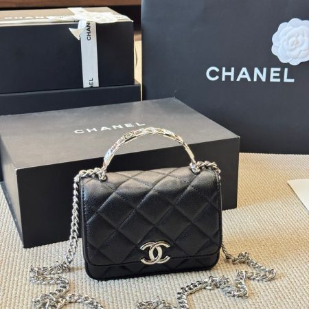 Chanel Mini Quilted Top Handle Flap Bag - Image 1