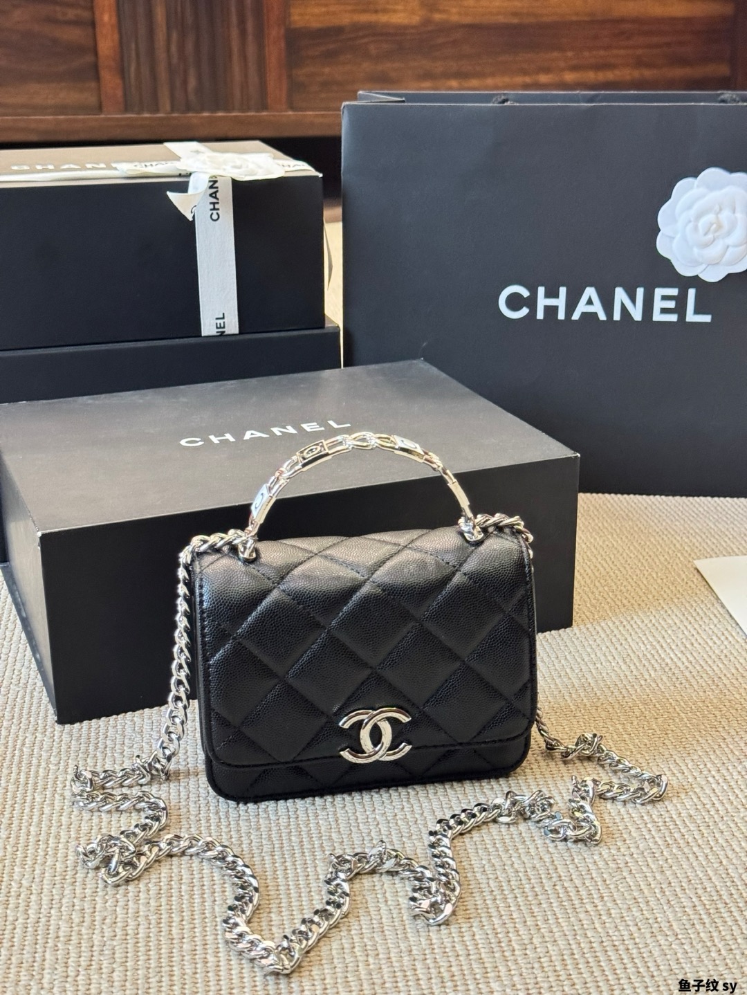 Chanel Mini Quilted Top Handle Flap Bag - Image 1