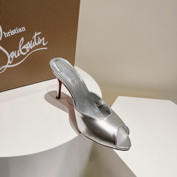 Christian Louboutin Me Dolly Silver Mules