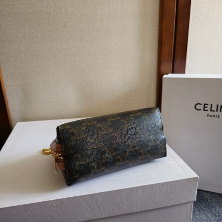 Clutch with Chain in Triomphe canvas and Lambskin - Image 4