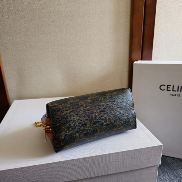 Clutch with Chain in Triomphe canvas and Lambskin