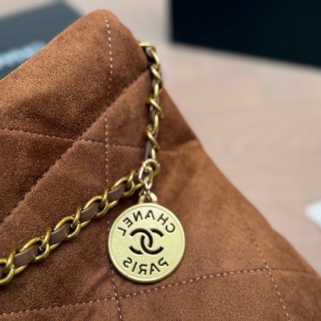 Chanel Brown Suede Leather Bag - Image 5
